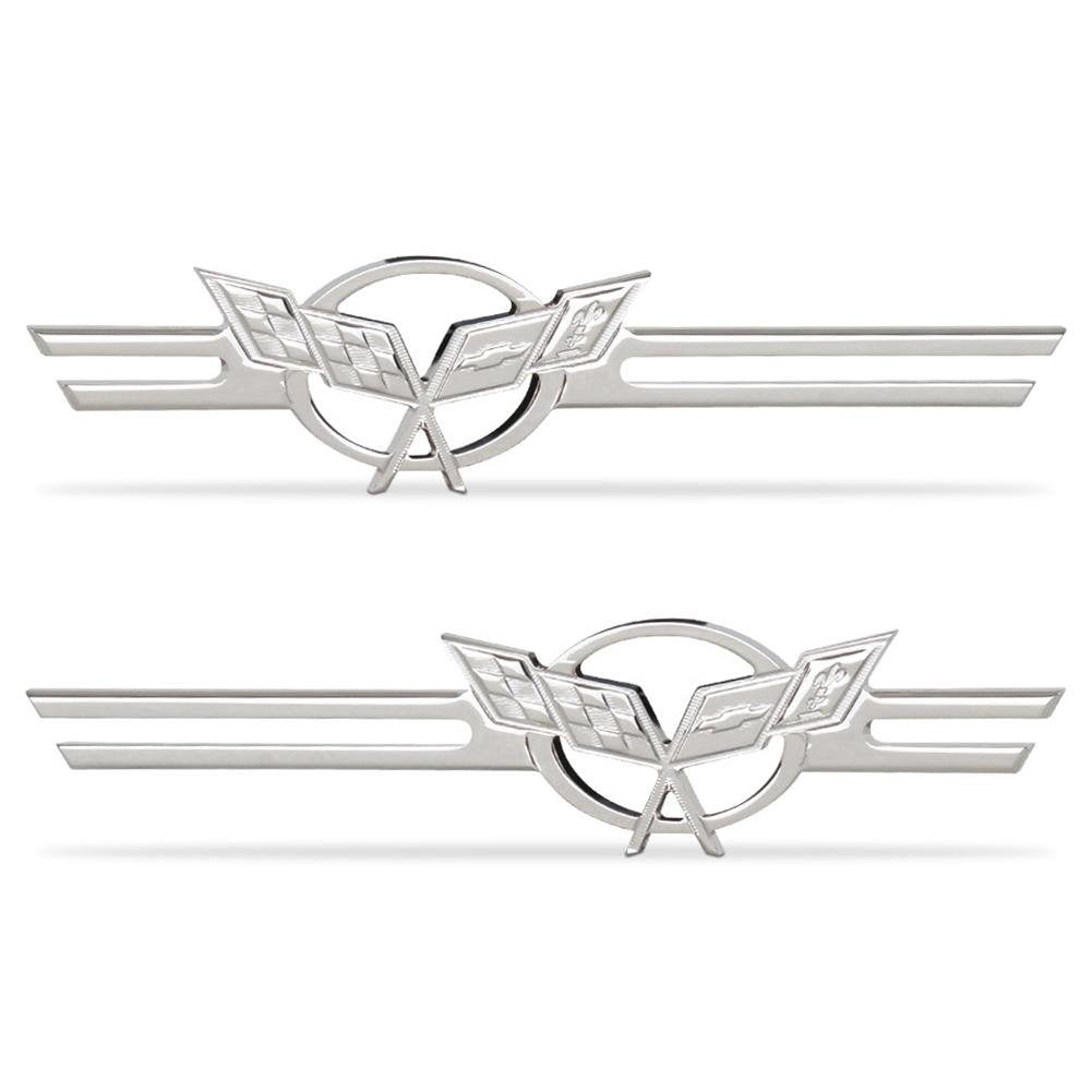 Corvette C5 Logo Billet Chrome Badges 2 Pc. : 1997-2004 C5 & Z06-SR1 Performance