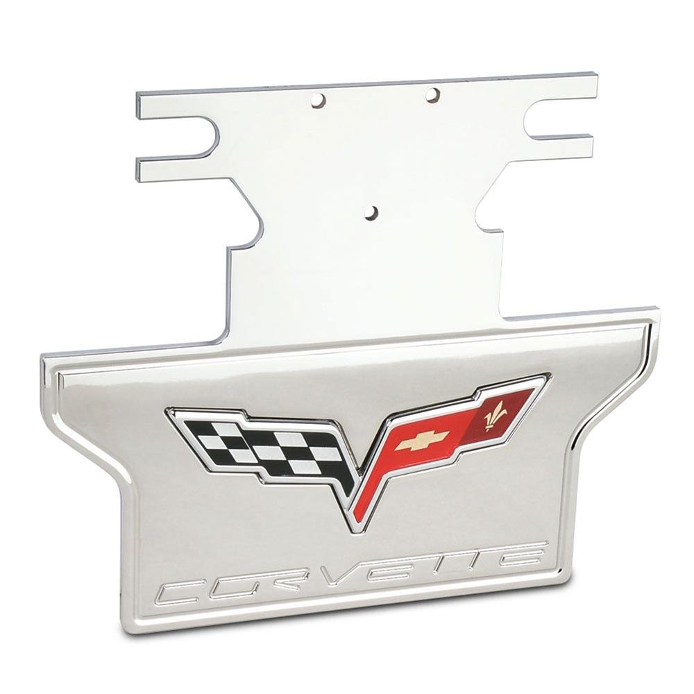 Corvette Exhaust Plate - Billet Chrome with C6 Logo : C6 Non-NPP-SR1 Performance