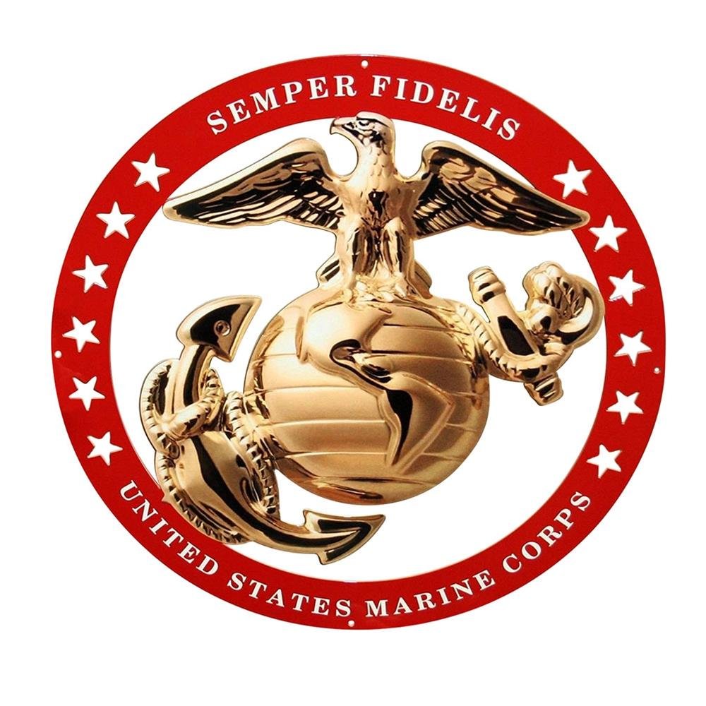 USMC Globe Round Enlisted Metal Wall Sign 19x19-SR1 Performance