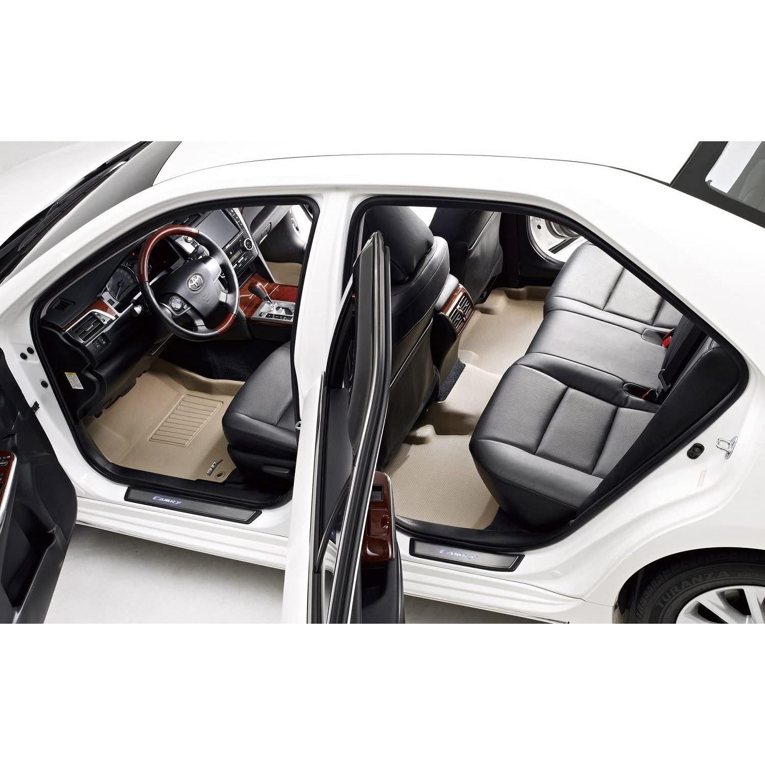 3D MAXpider Front Row Custom Fit All-Weather Floor Mat for Select Tesla Model X Models - Kagu Rubber ()-SR1 Performance