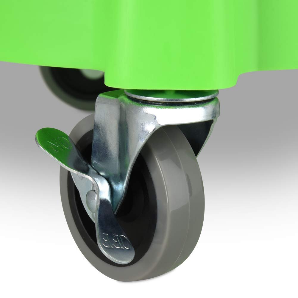 Liquid X Dual Bucket Wash System with Lime Green Dollies - 3" Gray Casters-SR1 Performance