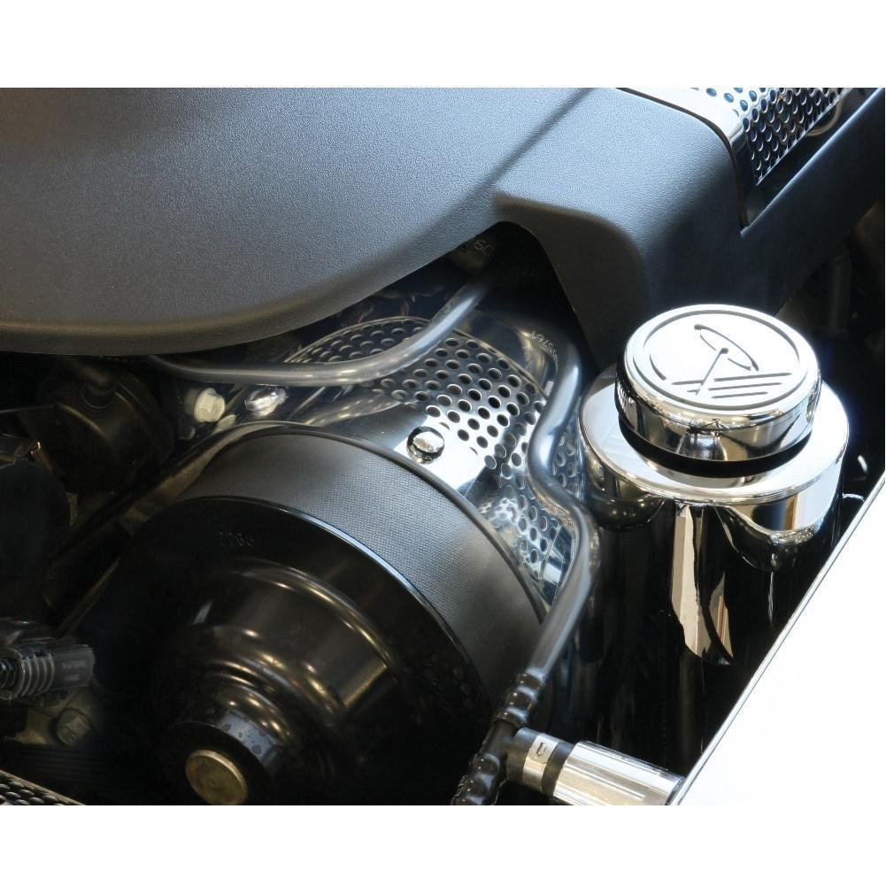C6 ZR1 Corvette Power Steering Cover Polished Perforated - Stainless Steel-SR1 Performance