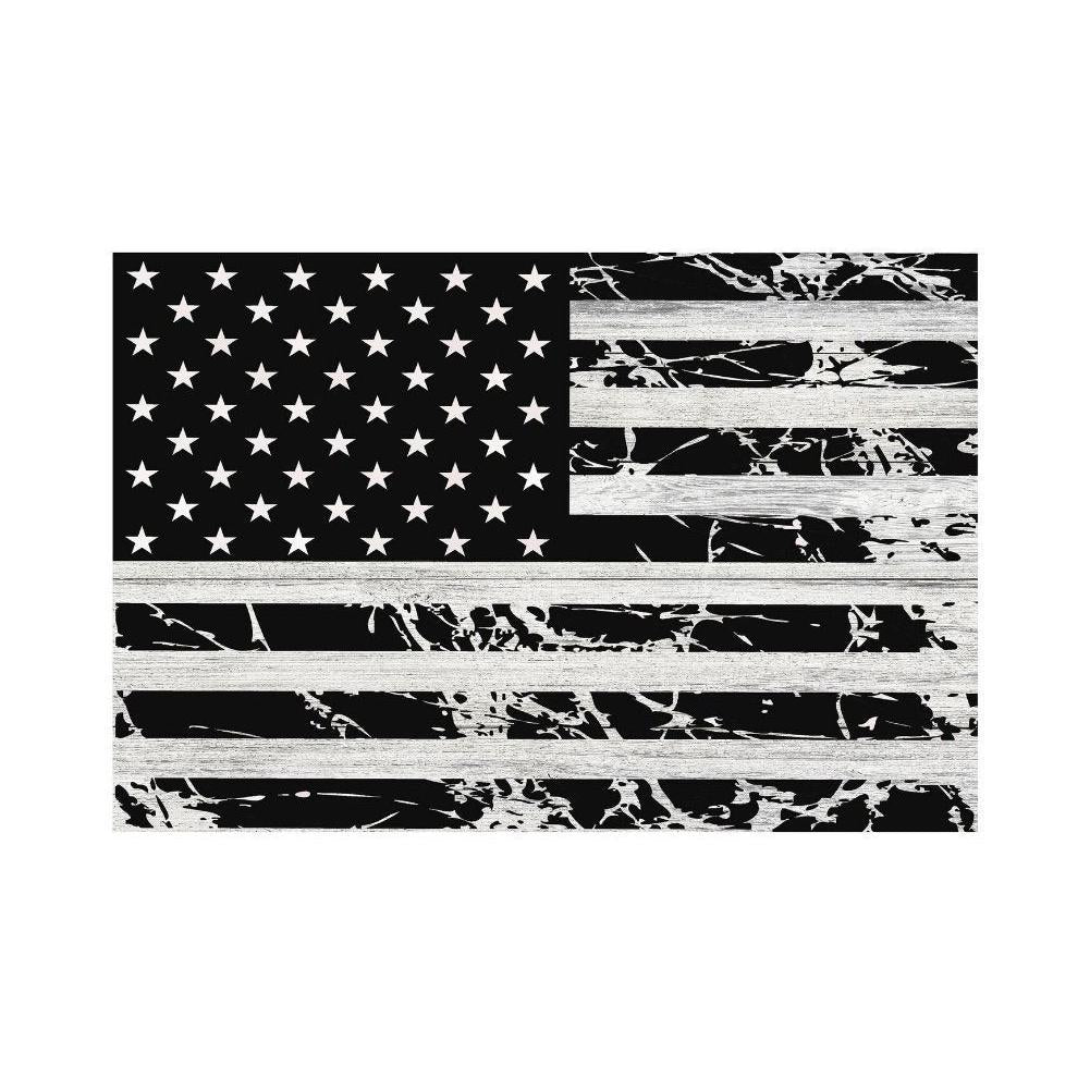 American Flag w/ Blue Line Police Metal Sign 12" x 8"-SR1 Performance