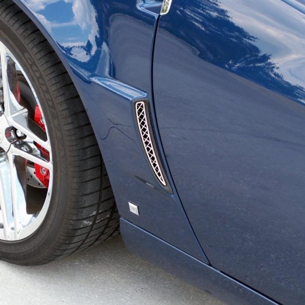 Corvette C6Z06/Grand Sport/ZR1 Laser Mesh Vent Grills Rr Side 2 Pc SS Pol-SR1 Performance
