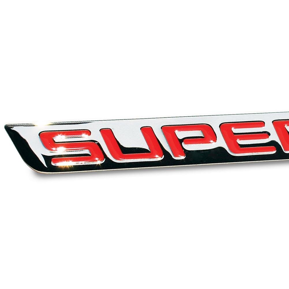 Billet Chrome Supercharged Badge - Black-SR1 Performance