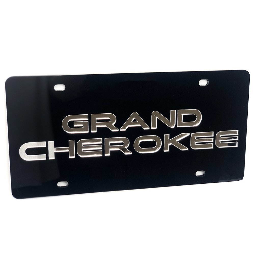 Jeep Grand Cherokee License Plate - Black with Mirrored-SR1 Performance