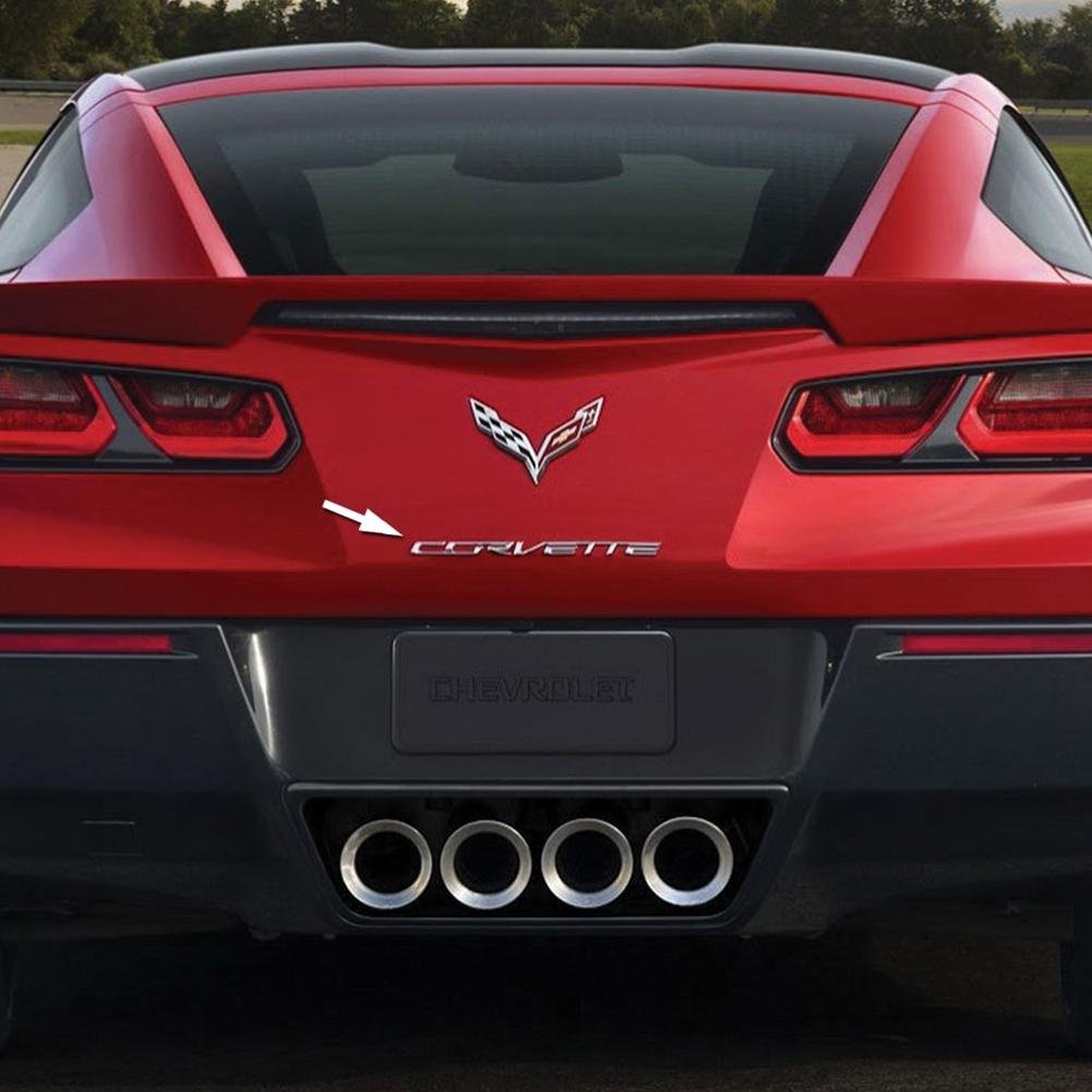 C7 Corvette Chrome Rear Trunk Bumper Emblem-SR1 Performance