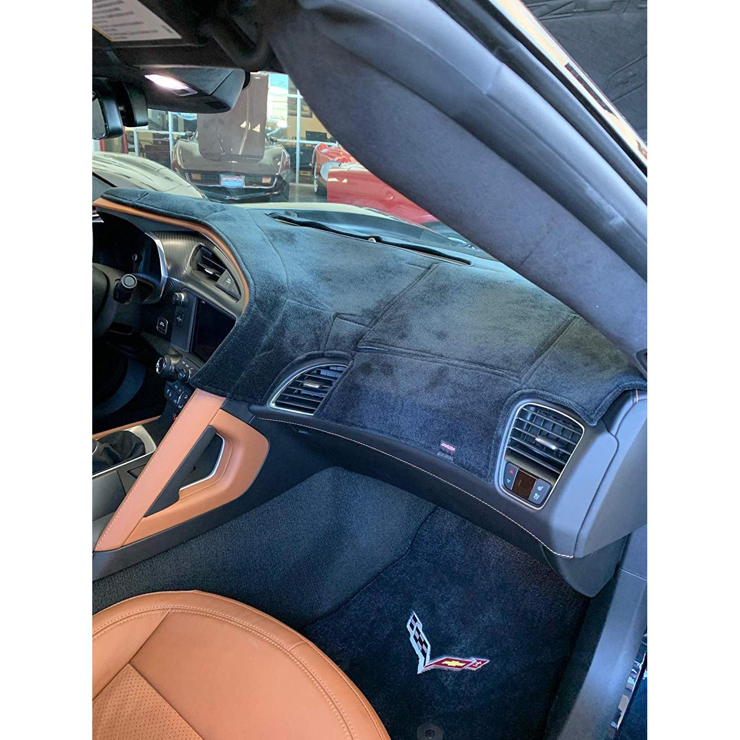 C7 Corvette Velour Dash Mat - Custom Fit - Black-SR1 Performance