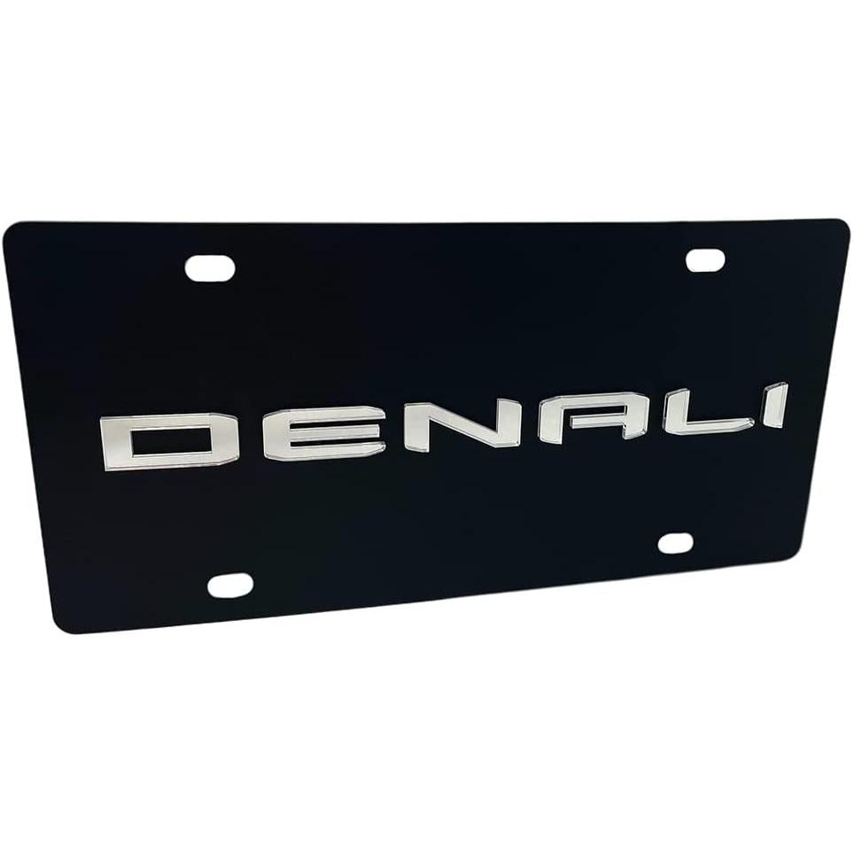 GMC Denali Carbon Steel License Plate with Mirrored Script-SR1 Performance