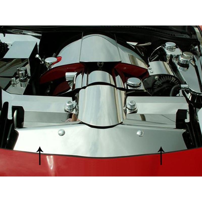 C6 Corvette Radiator Cover Component - Polished Stainless : 2006-13 Z06 LS7-SR1 Performance