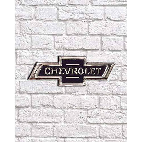 Chevy Classic Bowtie Stainless Steel Wall Hanging Sign Chrome/Blue : 22" x 8.5"-SR1 Performance
