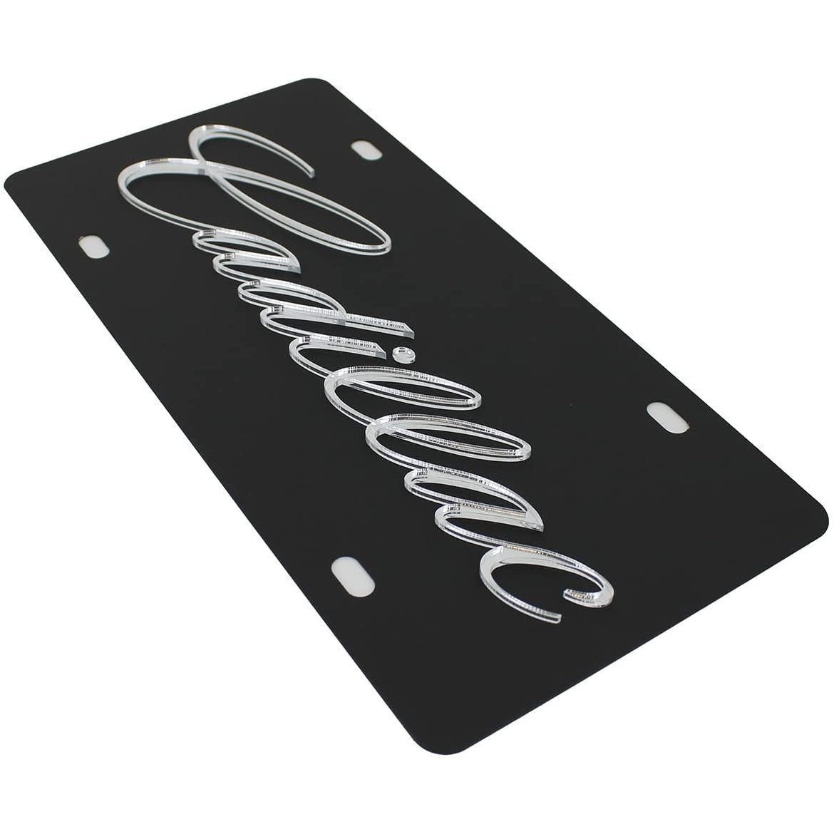 Cadillac License Plate - Carbon Steel with Mirrored Script-SR1 Performance