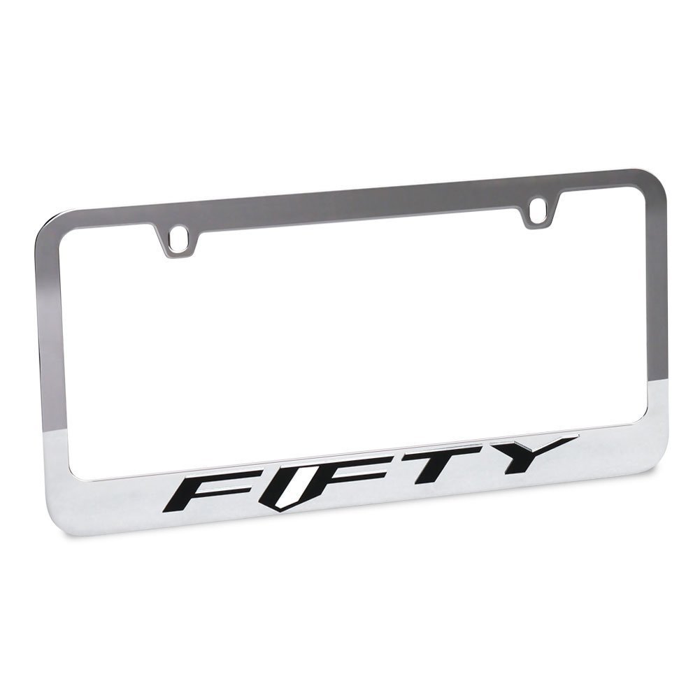 Camaro Fifty License Plate Frame - Chrome with Black-SR1 Performance