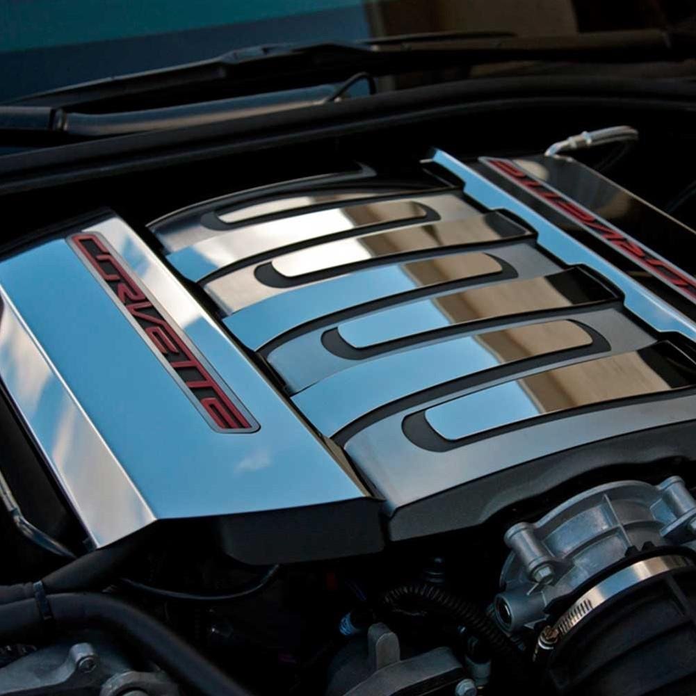 2014-2017 C7/Z51 Corvette Stingray - 2pc Fuel Rail Covers Factory Overlay With Polished/Brushed Trim-SR1 Performance