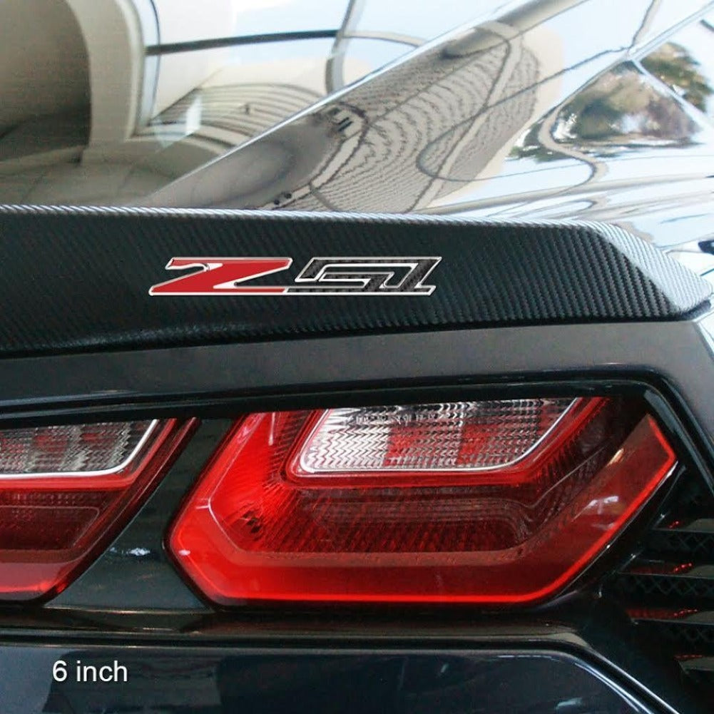 C7, C8 Corvette Z51 Badge/Emblem - Domed - Carbon Fiber Look w/Chrome Trim-SR1 Performance