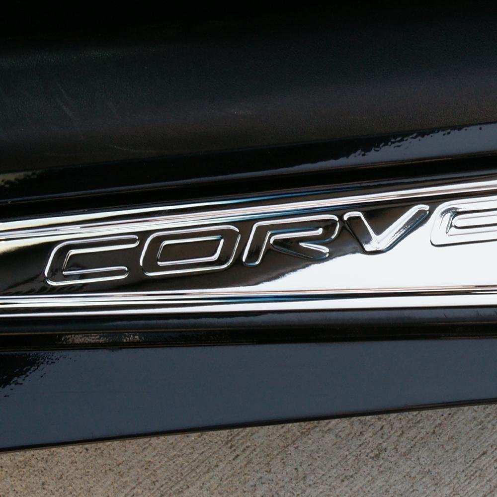 Corvette Door Sill Plates - Billet Chrome with C5 Logo : C5 & Z06-SR1 Performance