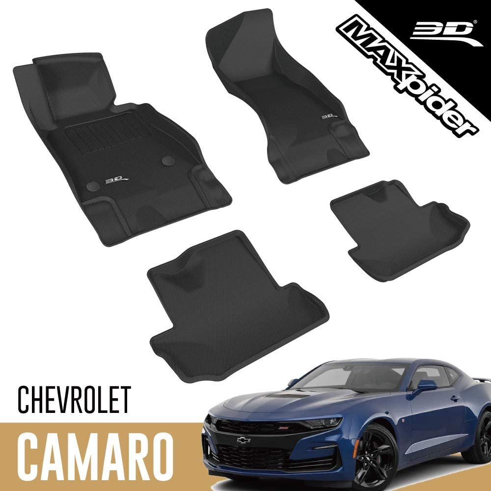 3D MAXpider Complete Set Custom Fit All-Weather Floor Mat for Select Chevrolet Traverse Models - Kagu Rubber-SR1 Performance