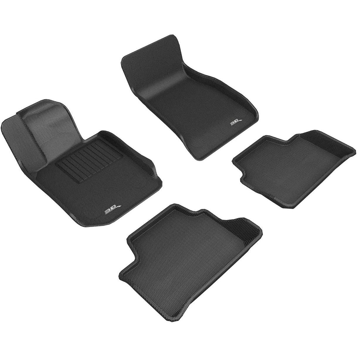 3D MAXpider All-Weather Floor Mats for BMW 3 Series (G20) S Drive 2019-2022 Custom Fit Car Floor Liners, Kagu Series (1st & 2nd Row, Black)-SR1 Performance