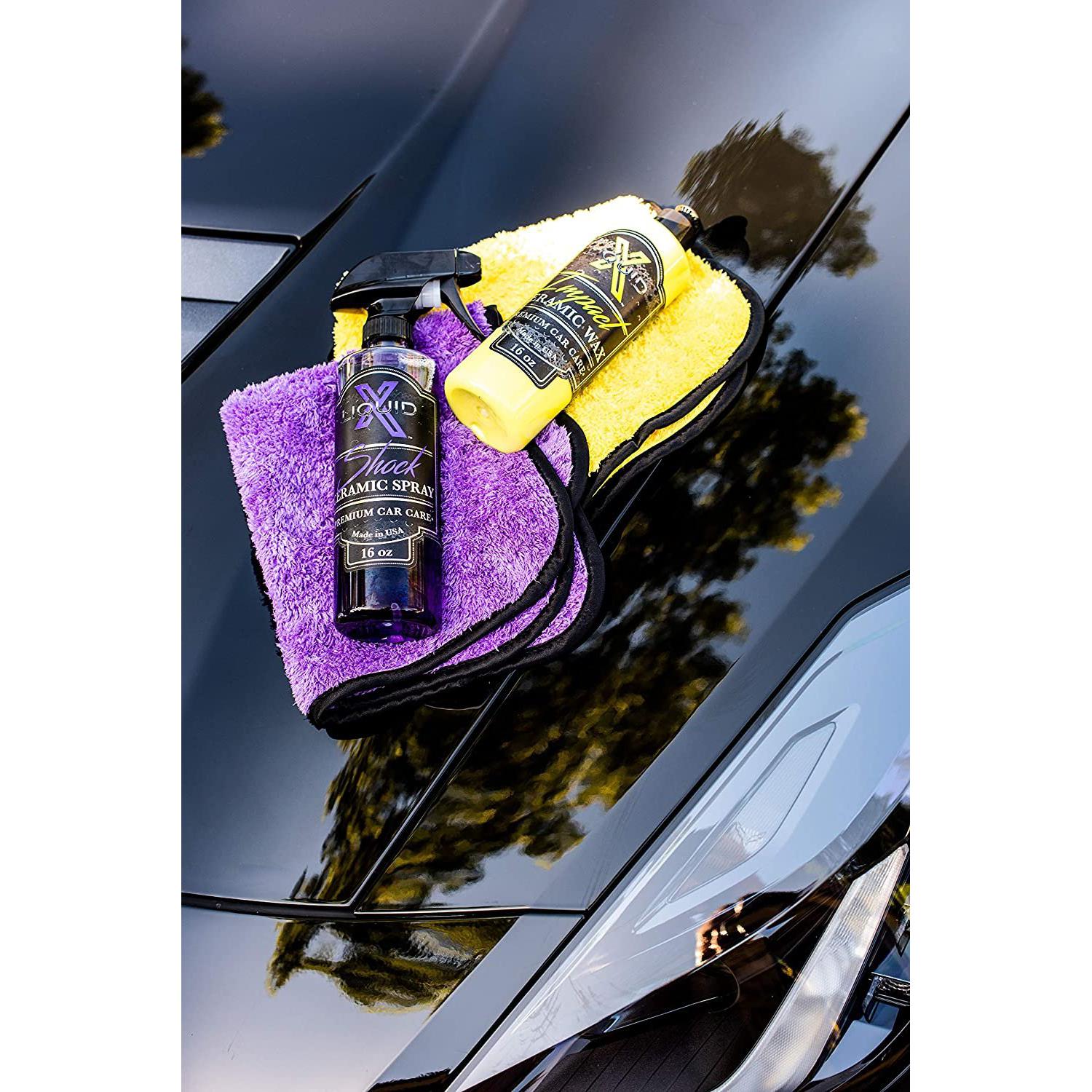 Liquid X Purple Xtreme Plush Waffle Weave Towel - 16" x 16"-SR1 Performance