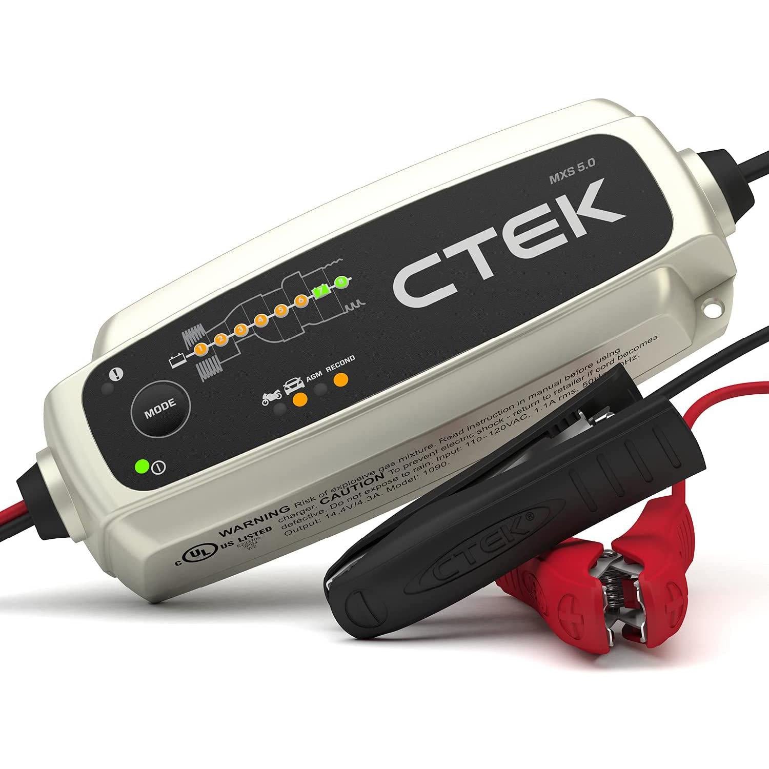 CTEK - 40-206 MXS 5.0 Fully Automatic 4.3 amp Battery Charger and Maintainer 12V-SR1 Performance