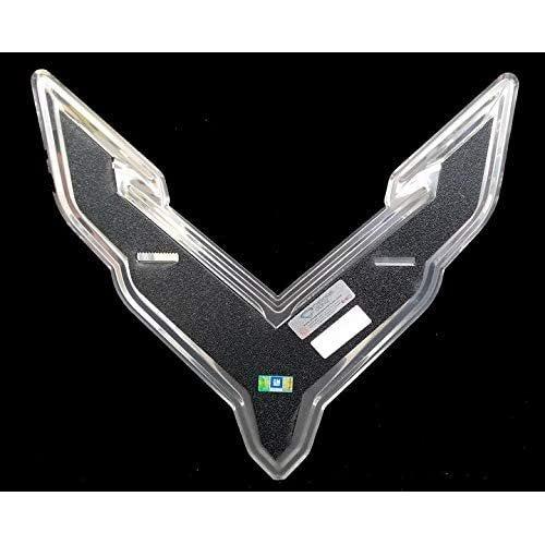 C8 Corvette Crossed Flags Stainless Steel Wall Hanging Sign - Chrome : 18" x 19"-SR1 Performance