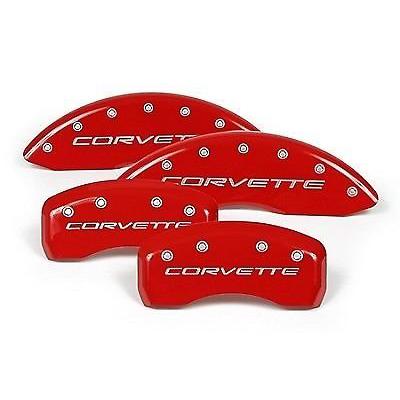 MGP Caliper Covers Chevrolet Corvette C6 2005 2006 2007 2008 2009 2010 2011 2012 (Licensed Logo) - Red-SR1 Performance