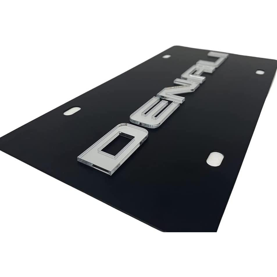 GMC Denali License Plate Carbon Steel Black with Mirror Logo-SR1 Performance