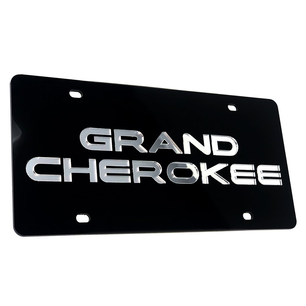 Jeep Grand Cherokee License Plate - Black with Mirrored-SR1 Performance
