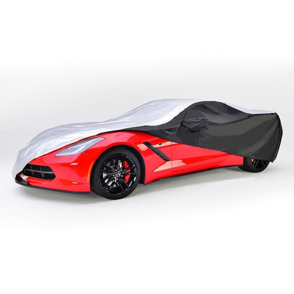 Corvette Intro-Guard Car Cover - Embossed - Indoor/Outdoor - Silver/Black : C7 Stingray, Z51, Z06, Grand Sport-SR1 Performance