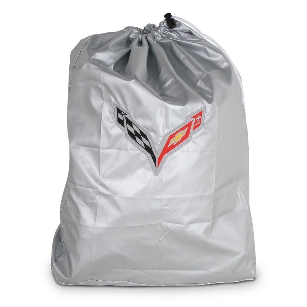 Corvette Intro-Guard Car Cover - Embossed - Indoor/Outdoor - Silver/Red : C7 Stingray, Z51, Z06, Grand Sport-SR1 Performance