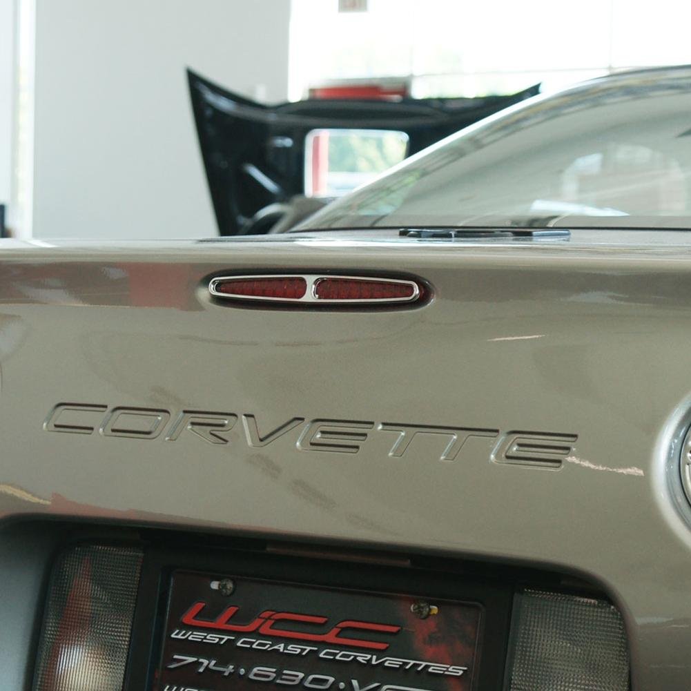 Corvette 5th Brake Light and Taillight Bezels - Billet Chrome : 1997-2004 C5, C5 Z06-SR1 Performance