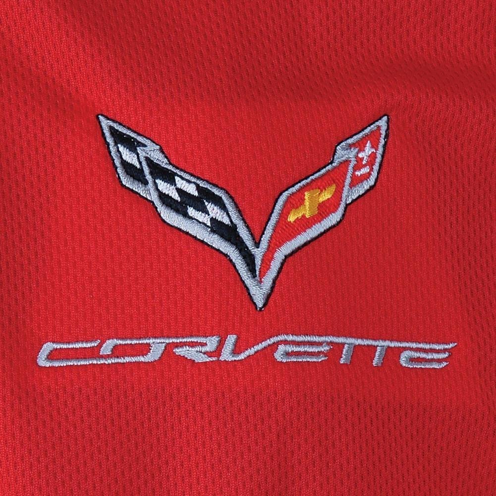 C7 Corvette Polo - Men's Performance Polo : Red-SR1 Performance