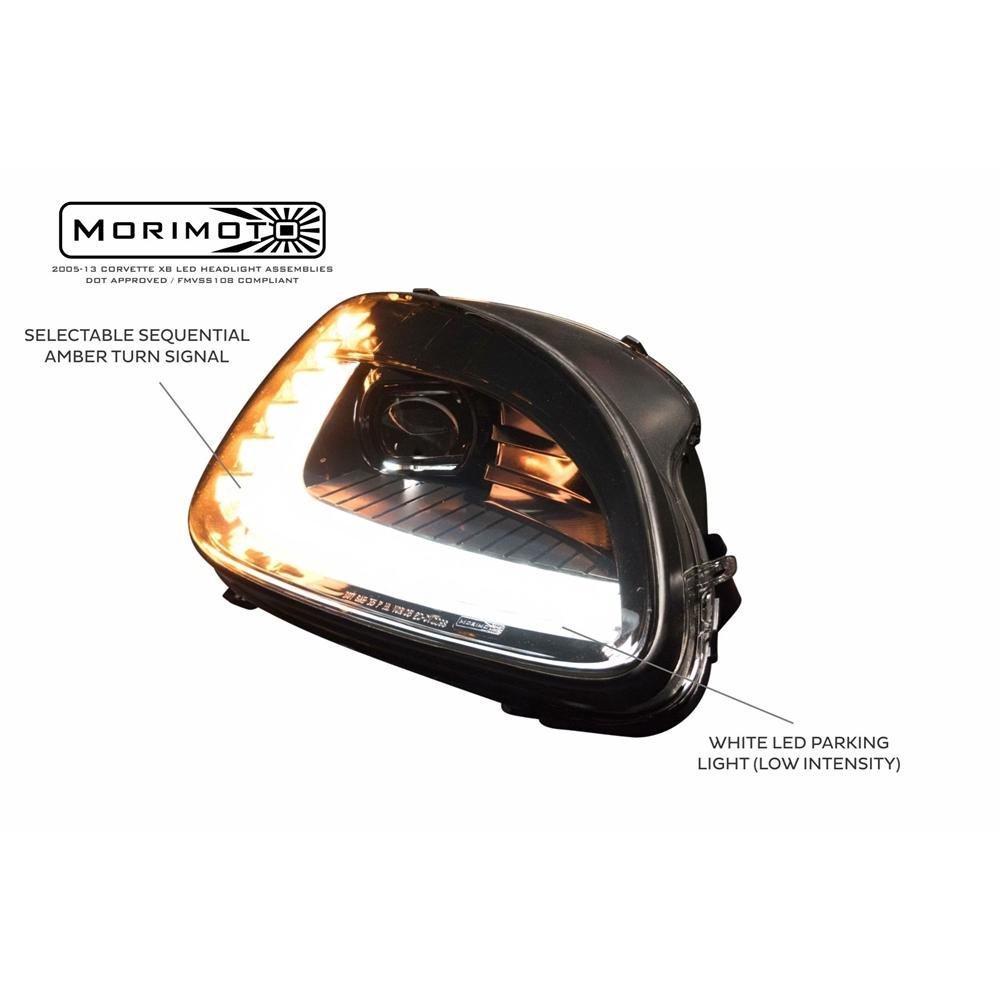 Corvette Headlight - Morimoto C7 Style Xb- Led Headlights : 2005 - 2013 C6, Z06, Grand Sport & ZR1-SR1 Performance