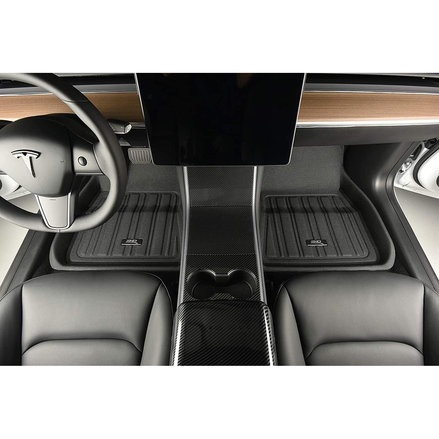 3D MAXpider All-Weather Floor Mats Custom Fit for 2021-2022 Tesla Model 3 Car Floor Liners ELITECT Series (1ST & 2ND Row)-SR1 Performance