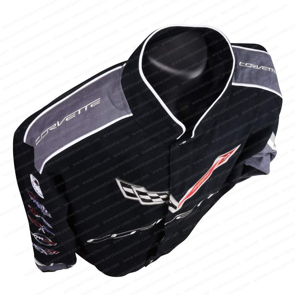 C1-C7 Corvette All Logo Collage Twill Jacket - Black-SR1 Performance