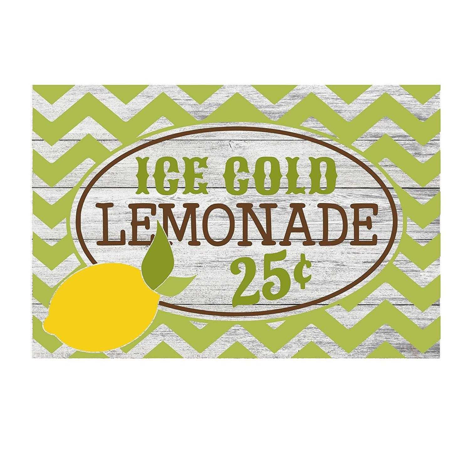 Lemonade Stand 50 Cents Rustic Kitchen Metal Sign - 12" x 8"-SR1 Performance