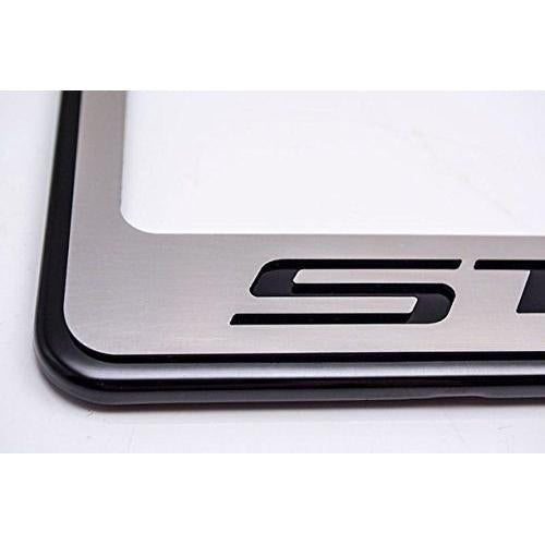 C7 Corvette Stingray License Plate Frame - Chrome w/Stainless Steel Overlay & Carbon Fiber Script-SR1 Performance