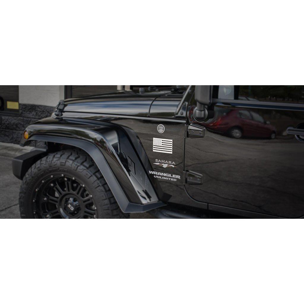 Jeep Stainless Steel American Flag Emblem Decal-SR1 Performance