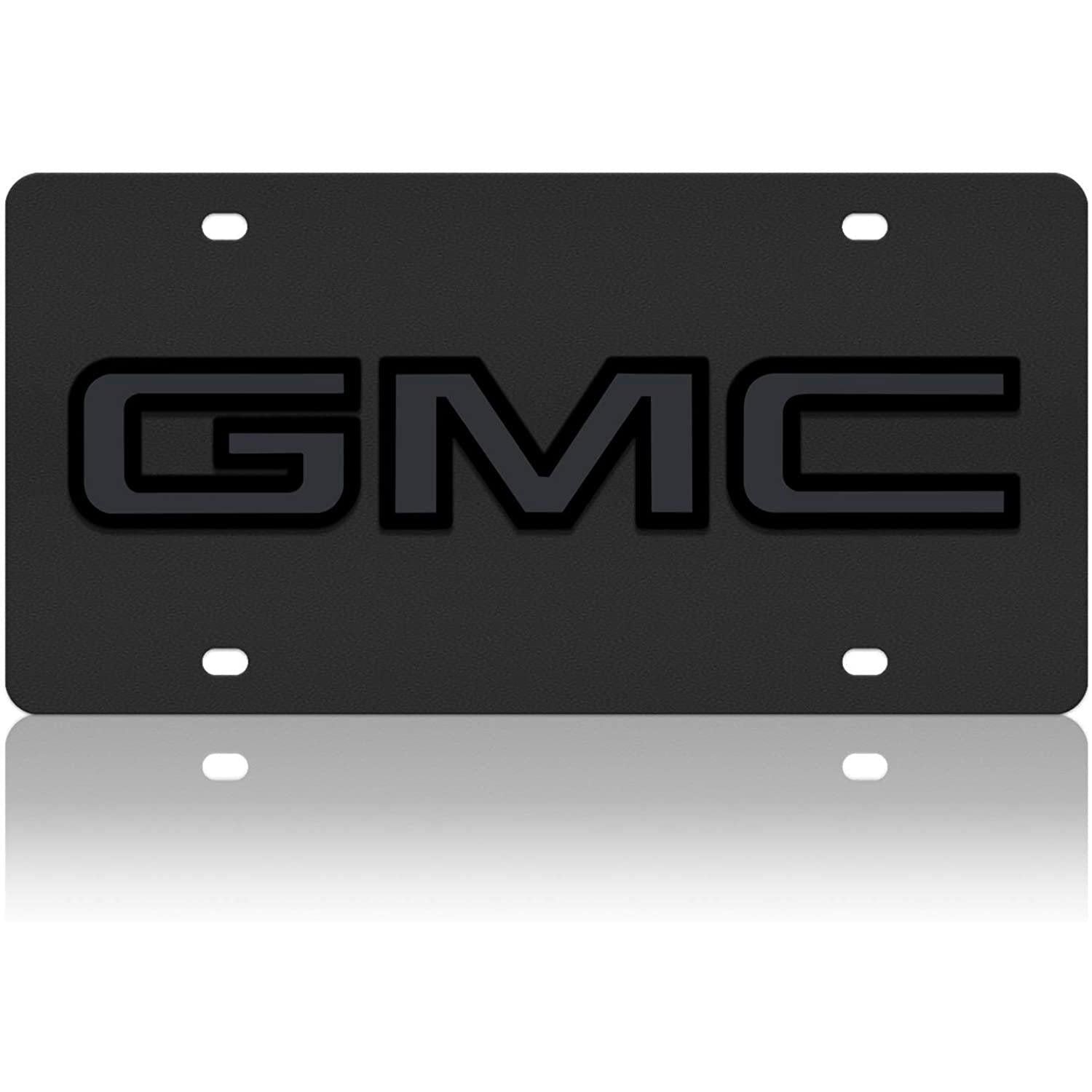 GMC License Plate - Carbon Steel with Black Logo-SR1 Performance