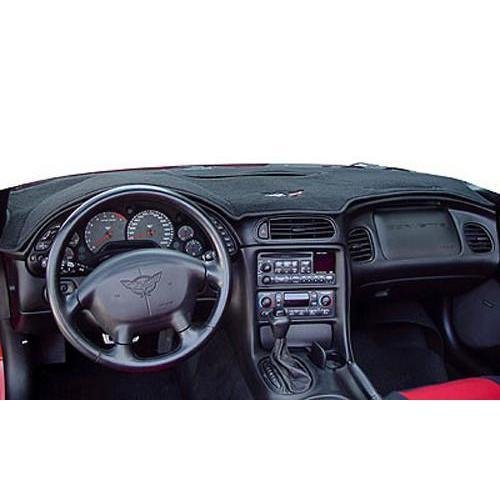Corvette Black Dash Mat with Embroidered C5 Logo (With Heads-Up)-SR1 Performance