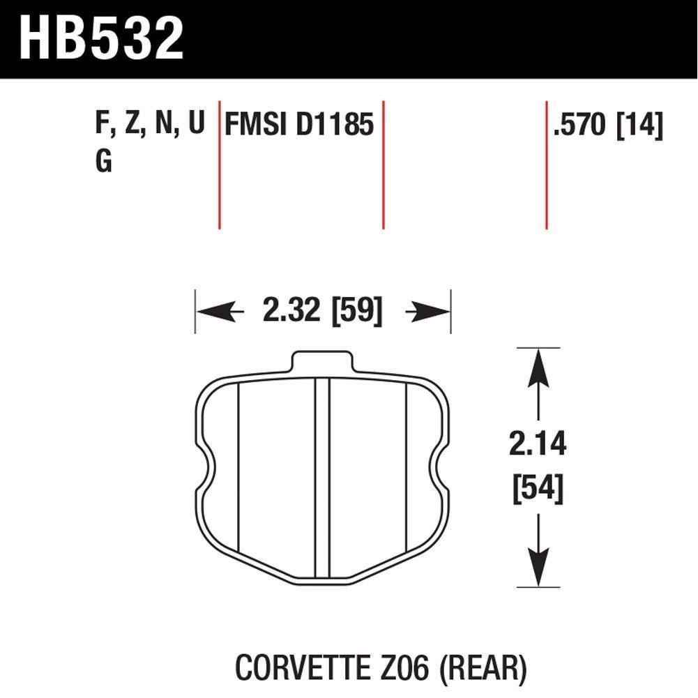 C6 Corvette Brake Pads - Hawk HPS (Street) Rear-SR1 Performance