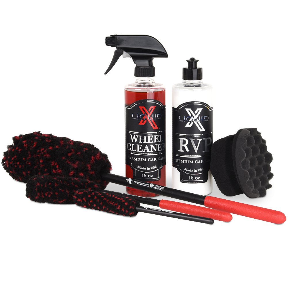Liquid X Wheel & Tire Bundle - Wheel Cleaner, R.V.P. Wheel Woolies & Applicator-SR1 Performance