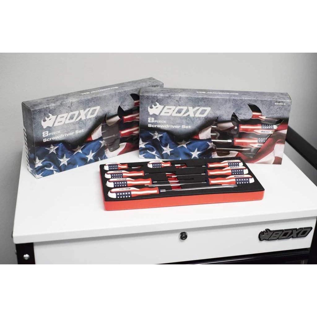 Boxo Limited Edition 8-Piece American Flag Handle Screwdriver Set-SR1 Performance