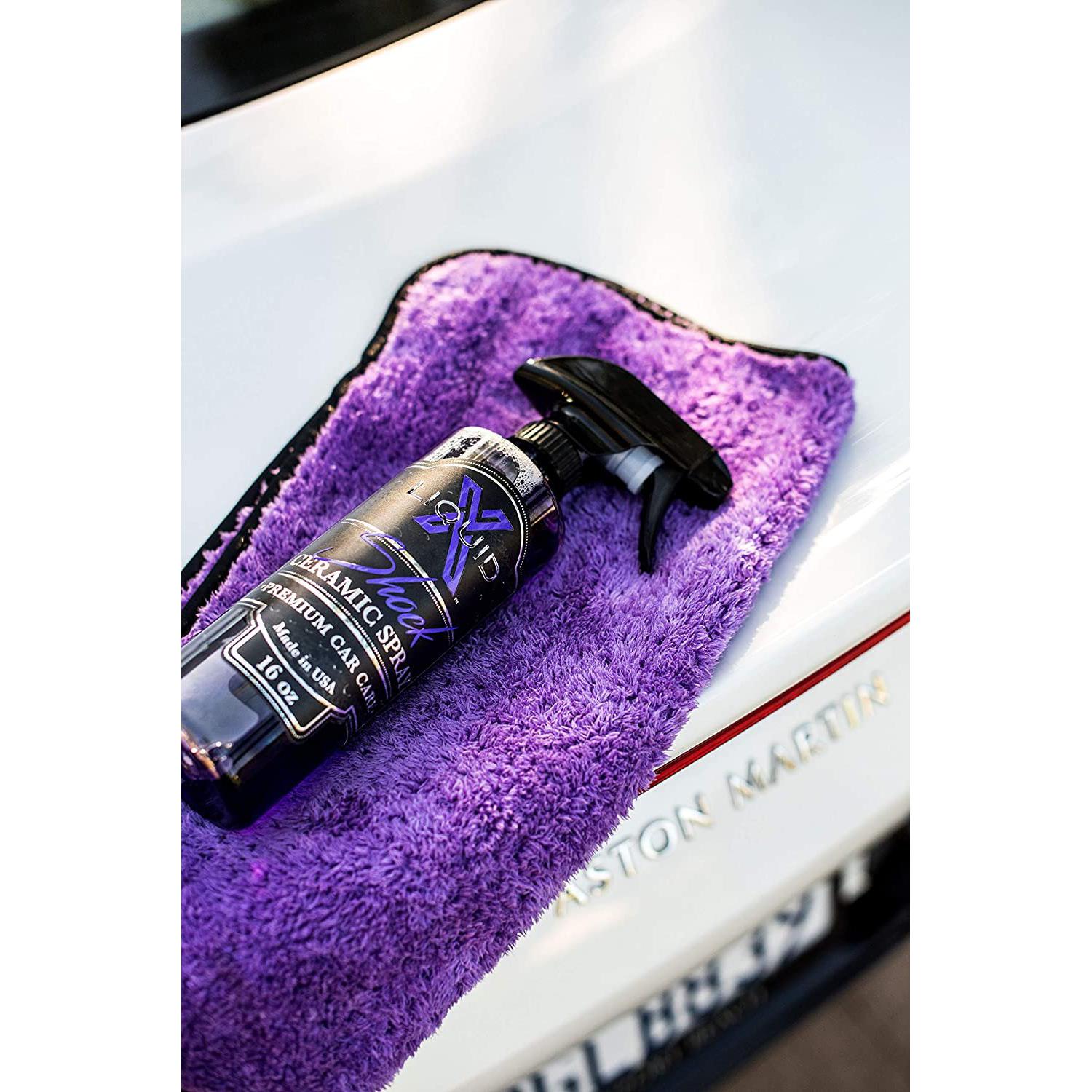 Liquid X Purple Xtreme Plush Waffle Weave Towel - 16" x 16"-SR1 Performance