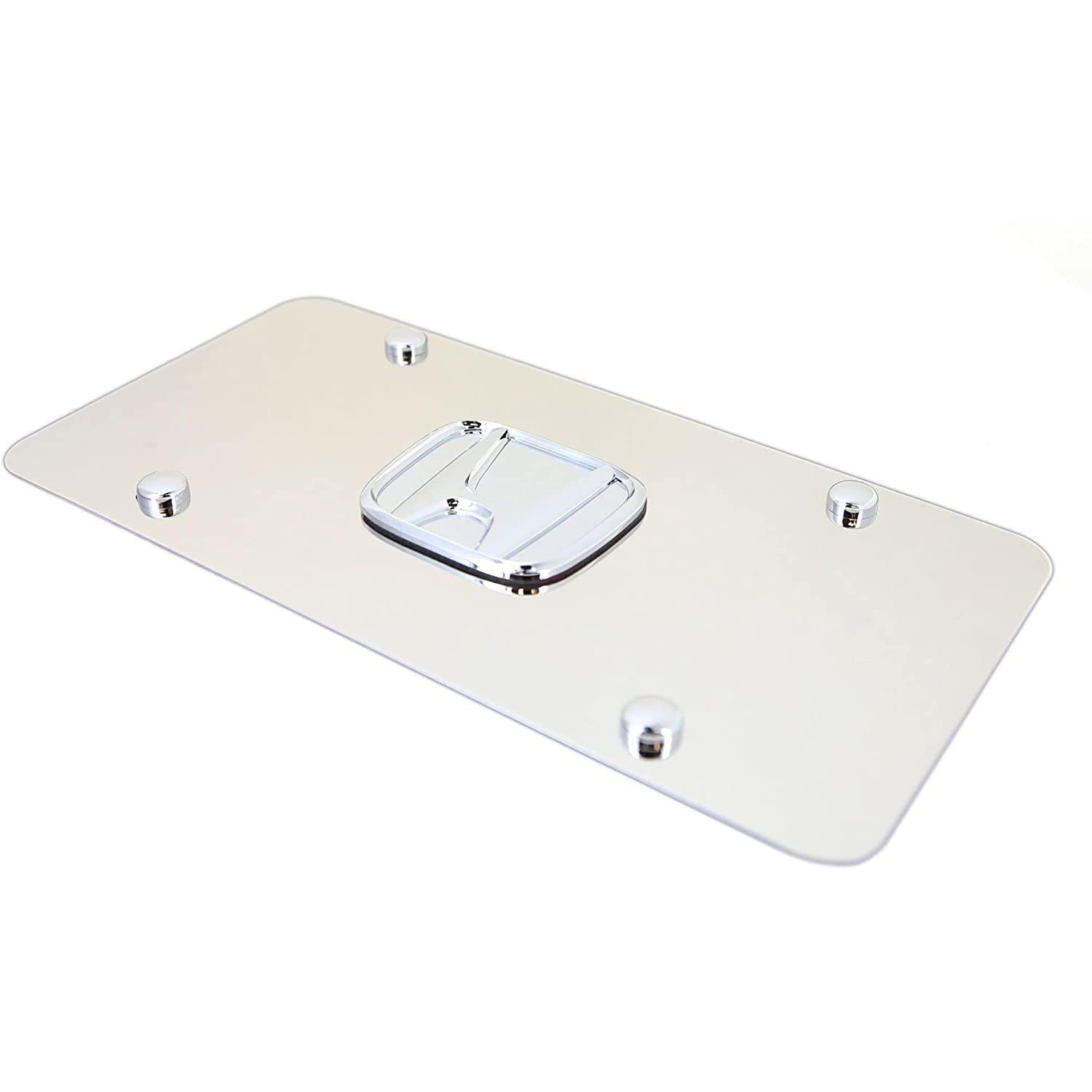 Honda Stainless Steel Chrome License Plate with 3D Chrome Logo-SR1 Performance