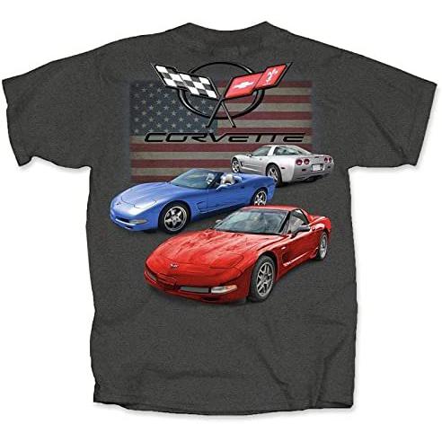C5 Corvette American Flag T-Shirt : Dark Gray-SR1 Performance