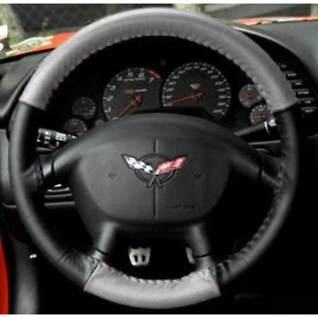 Corvette Steering Wheel Cover Euro-Style Two-Tone : 1997-2004 C5 & Z06 (Grey/Black)-SR1 Performance