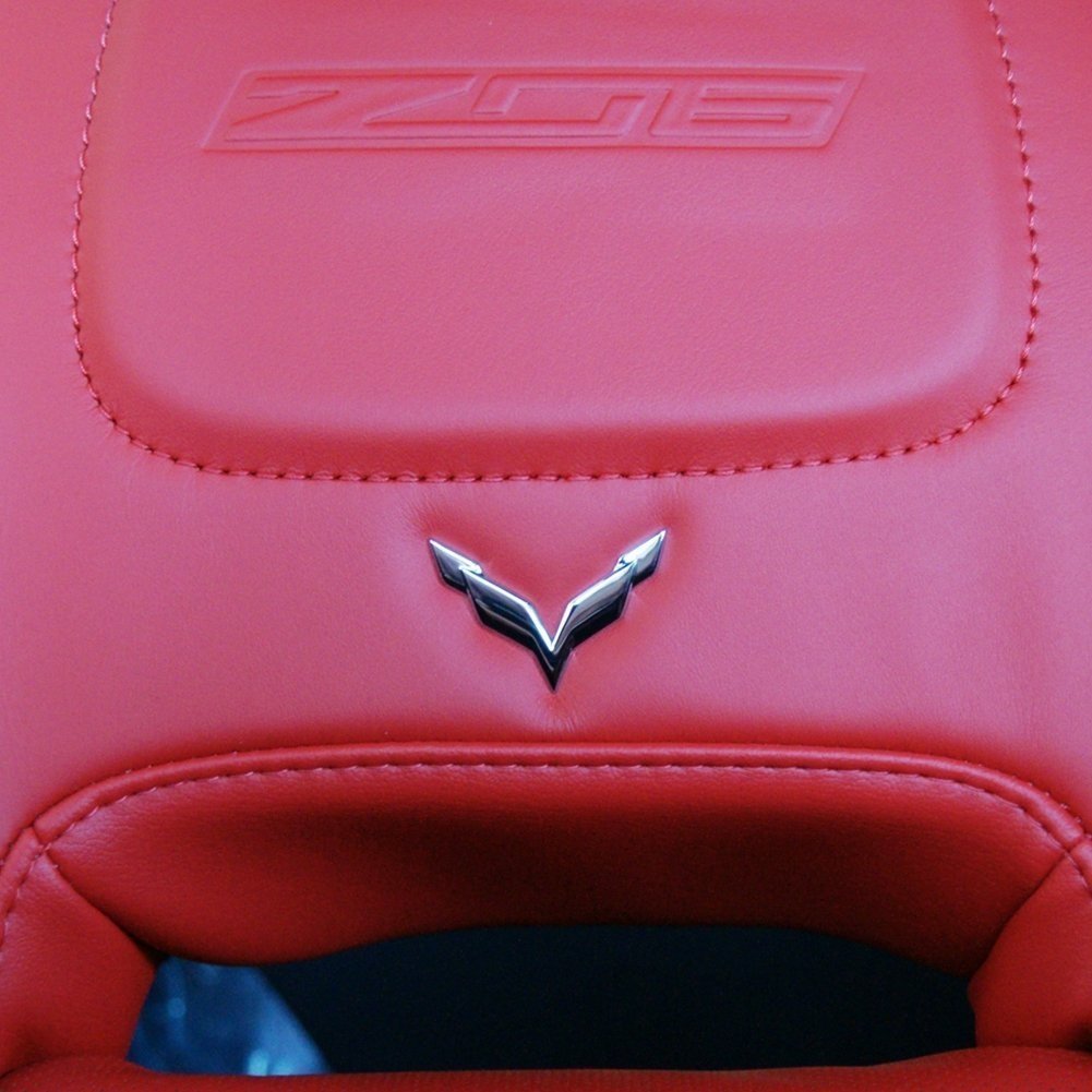 C7 Corvette Stingray Crossed Flags Seat Emblem (Pair)-SR1 Performance