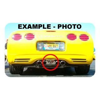 C5 Corvette Exhaust Enhancer Plate - Stainless Steel with Crossed Flags-SR1 Performance
