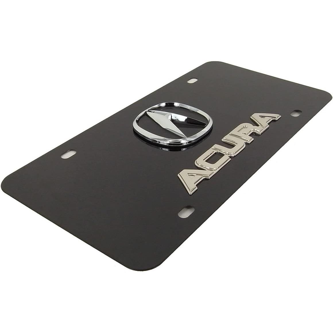 Acura License Plate - Chrome Logo on Black Plate-SR1 Performance
